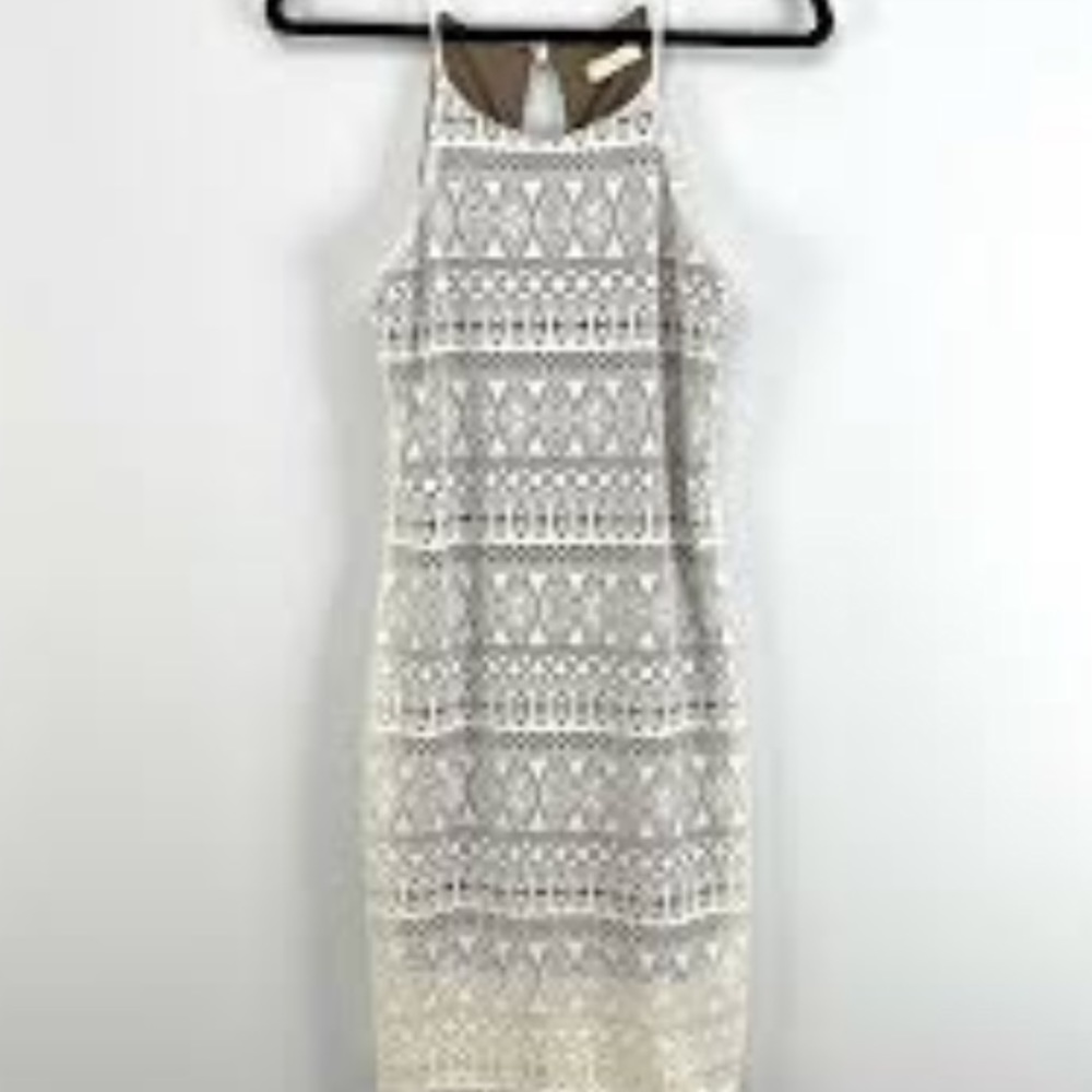 Lace overlay halter dress NWOT